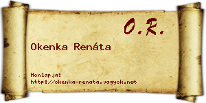 Okenka Renáta névjegykártya